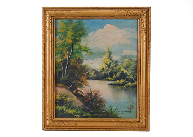 Vintage Landscape Painting by Geraldine Darwood