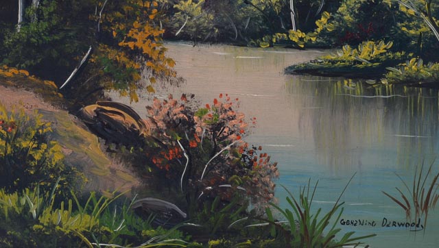 Vintage Landscape Painting by Geraldine Darwood