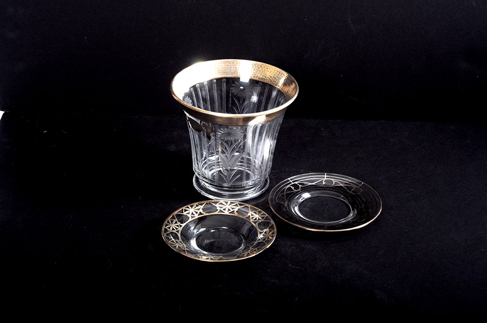 Vintage Silver Overlay Glassware