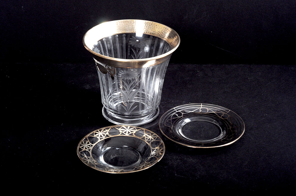 Vintage Silver Overlay Glassware