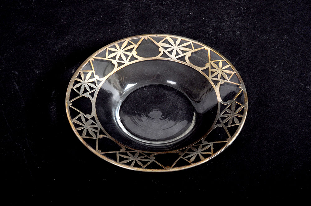 Vintage Silver Overlay Glassware