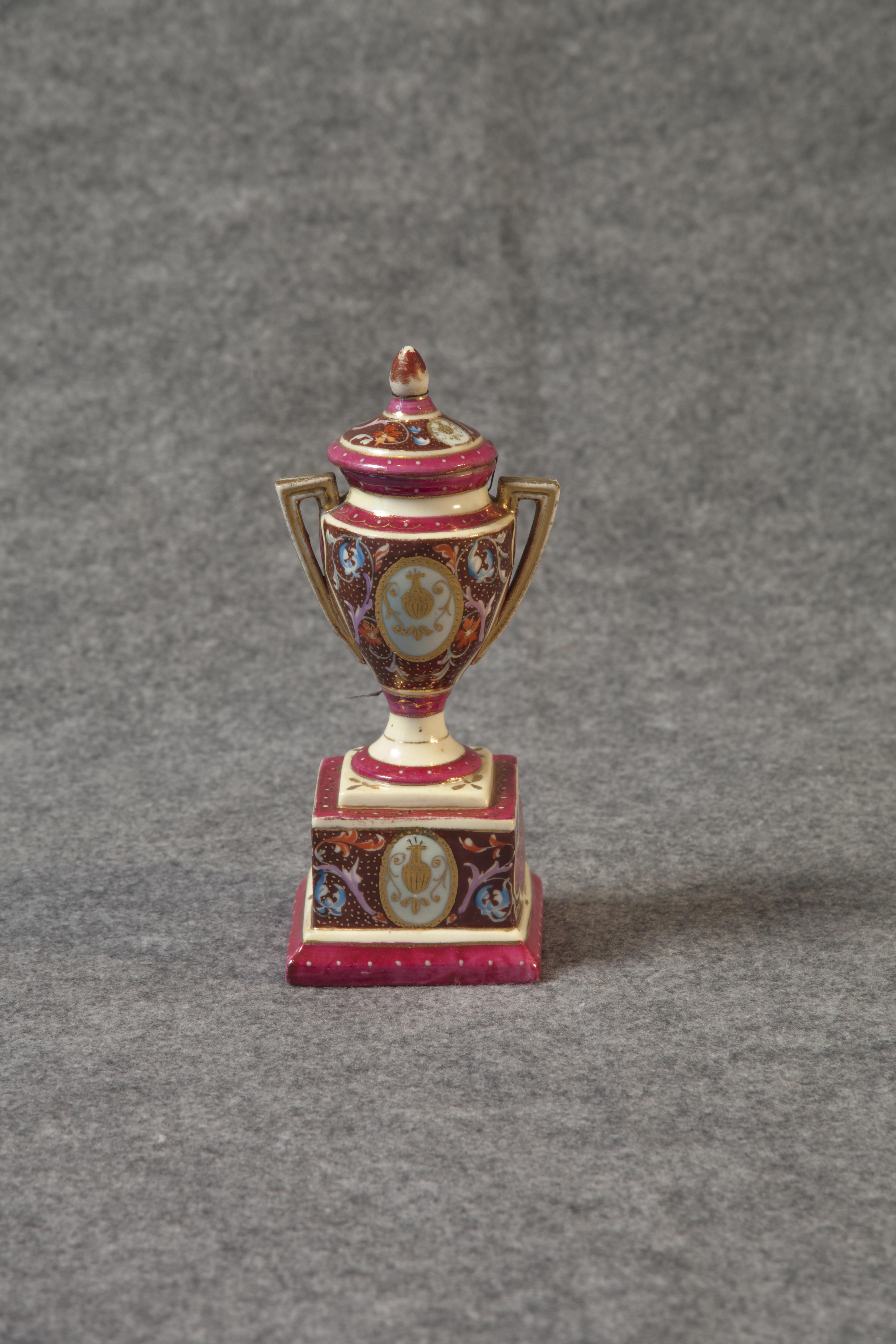 Pair of Miniature Sevres Style Covered Urns