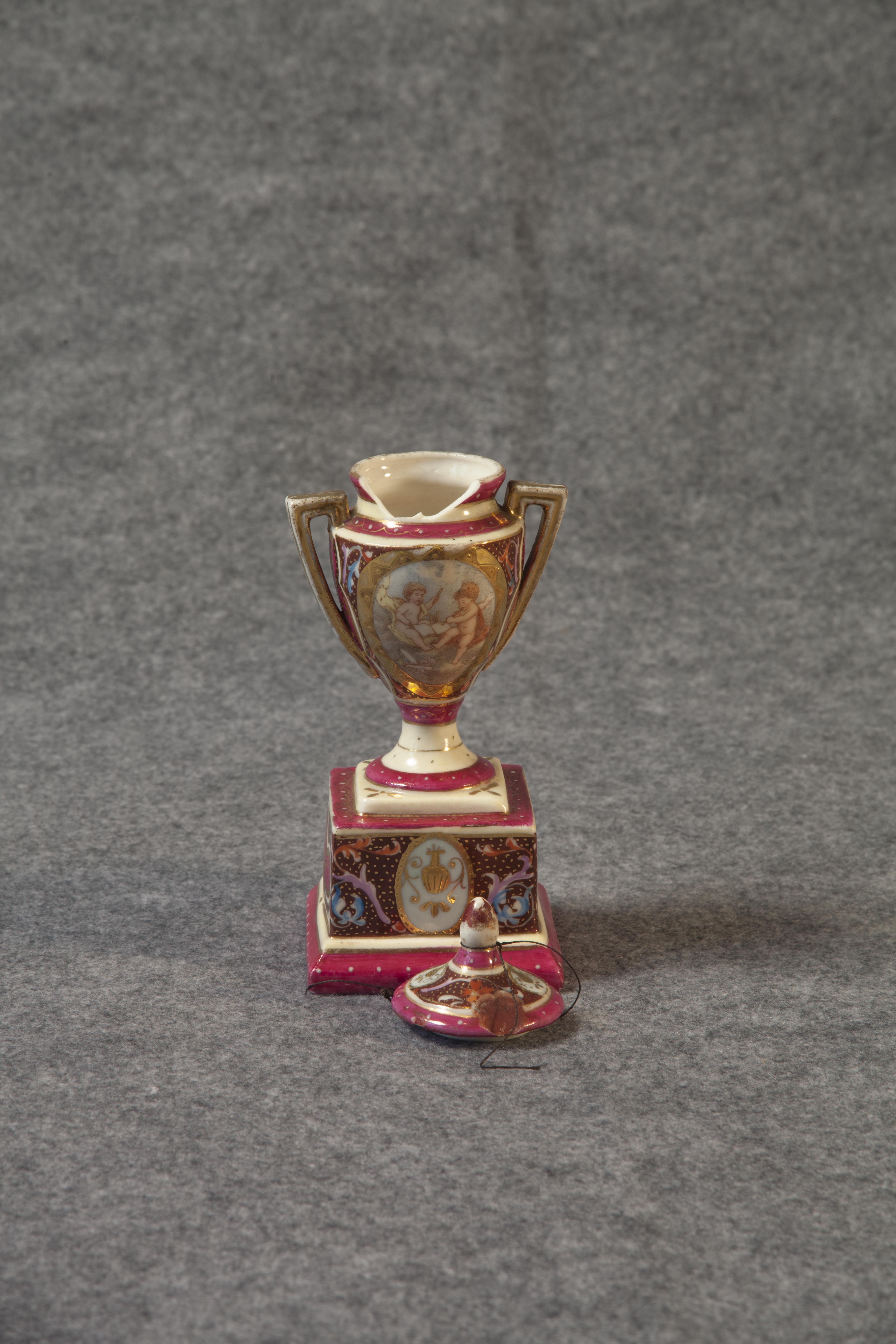 Pair of Miniature Sevres Style Covered Urns