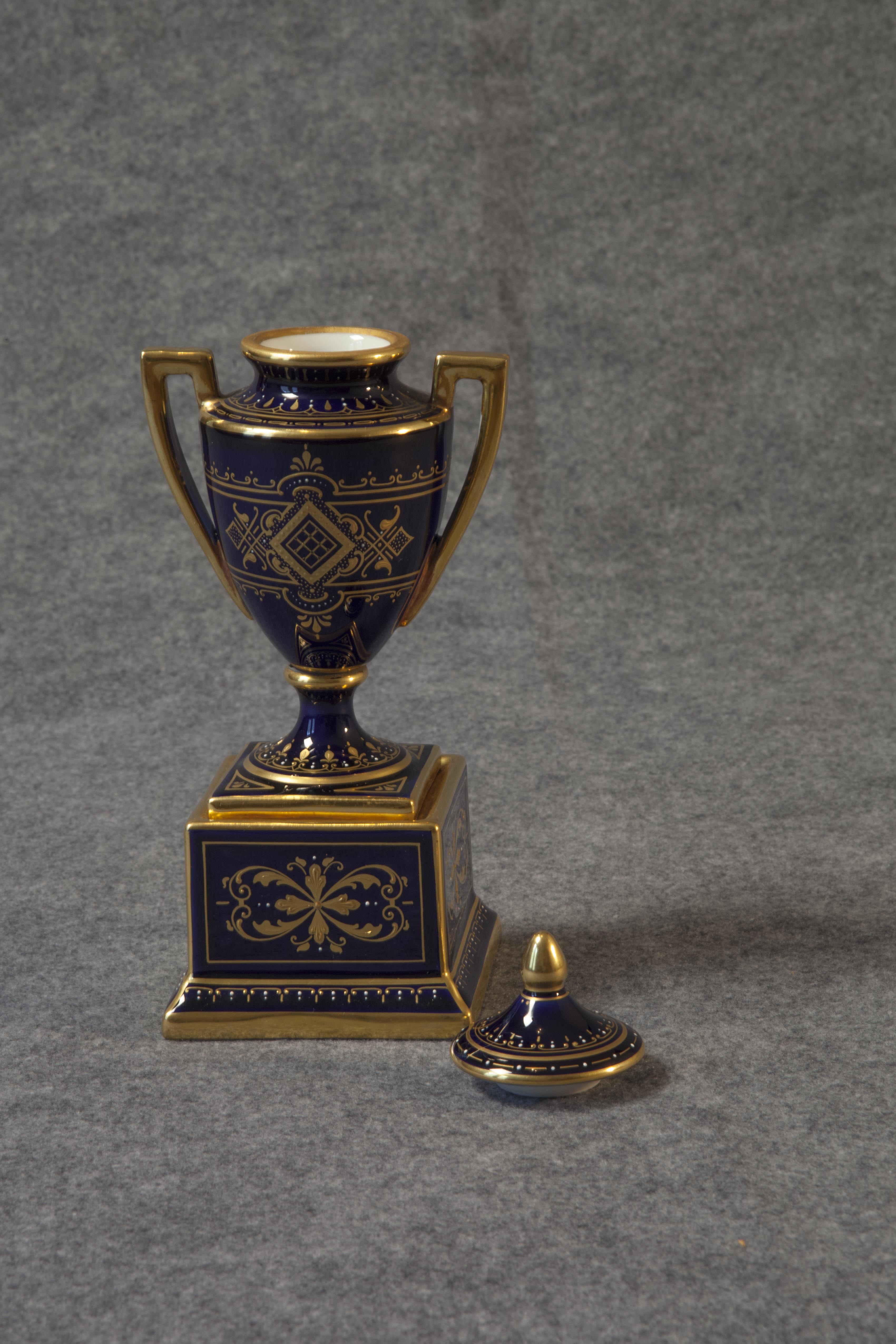 Pair of Miniature Sevres Style Covered Urns