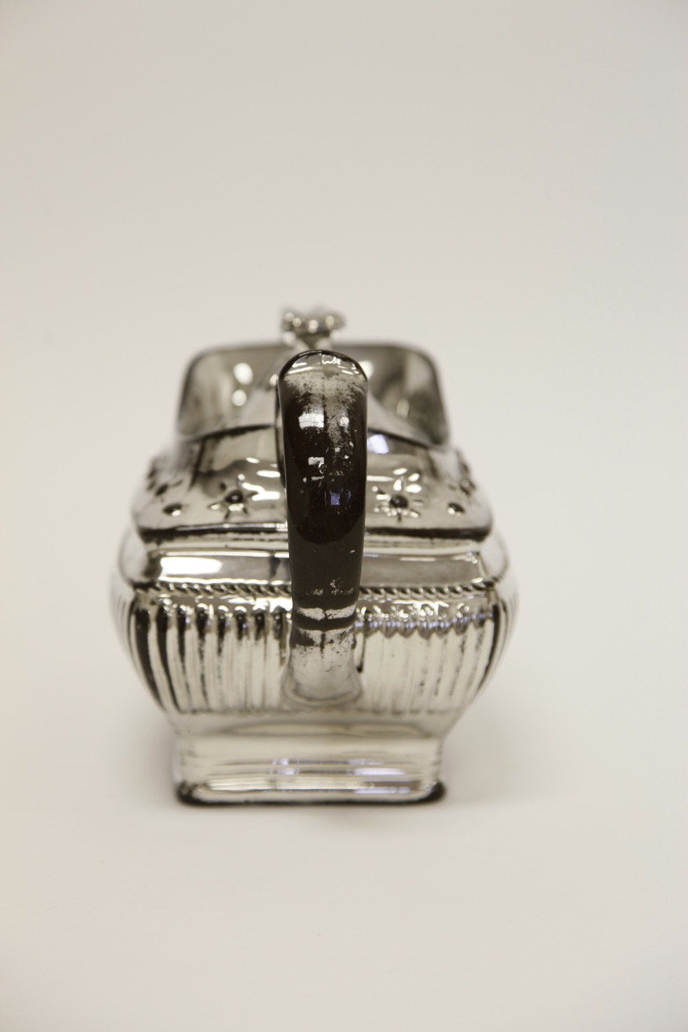 Silver Lustre Glass Teapot