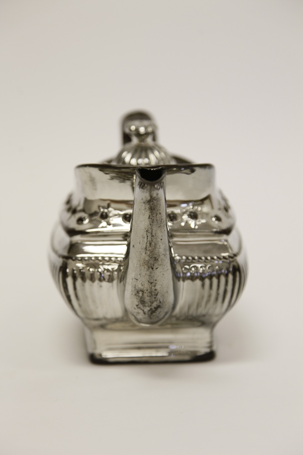 Silver Lustre Glass Teapot