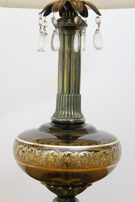 Glass and Gilt Table Lamp
