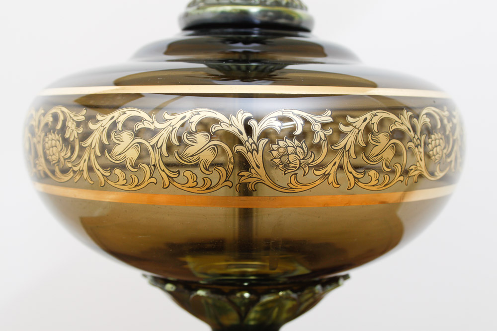 Glass and Gilt Table Lamp