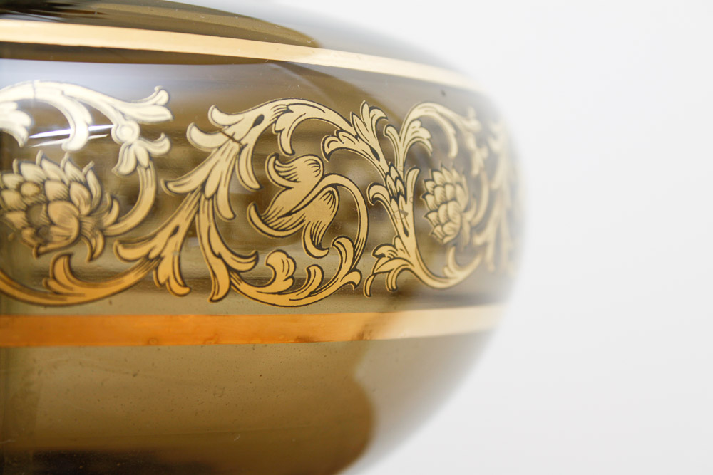 Glass and Gilt Table Lamp