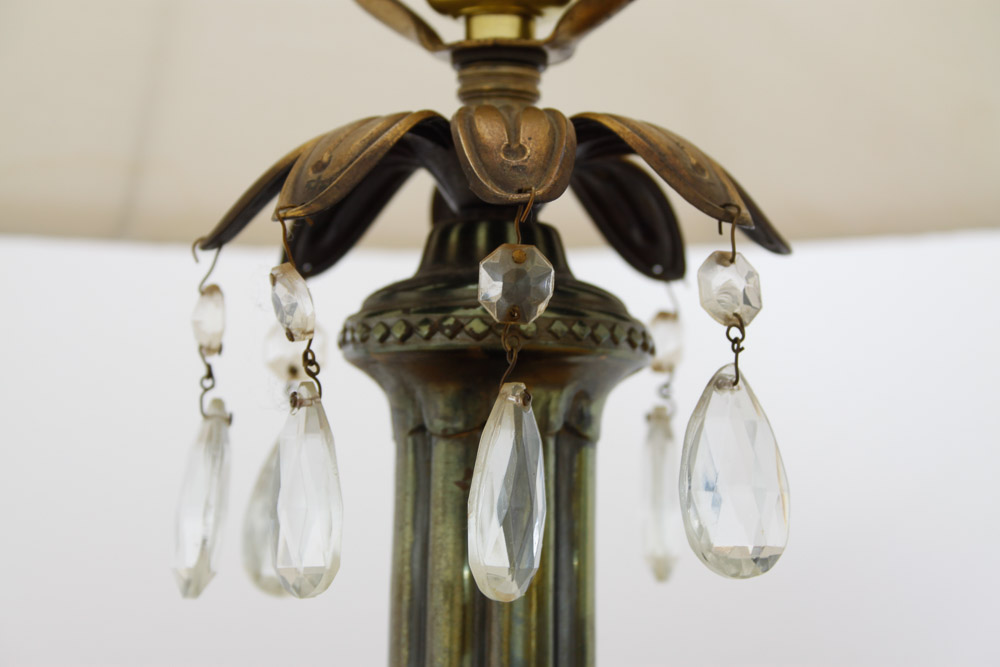Glass and Gilt Table Lamp
