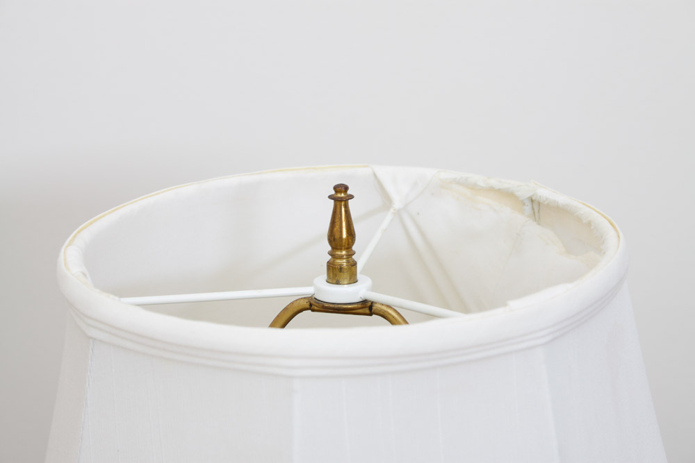 Glass and Gilt Table Lamp