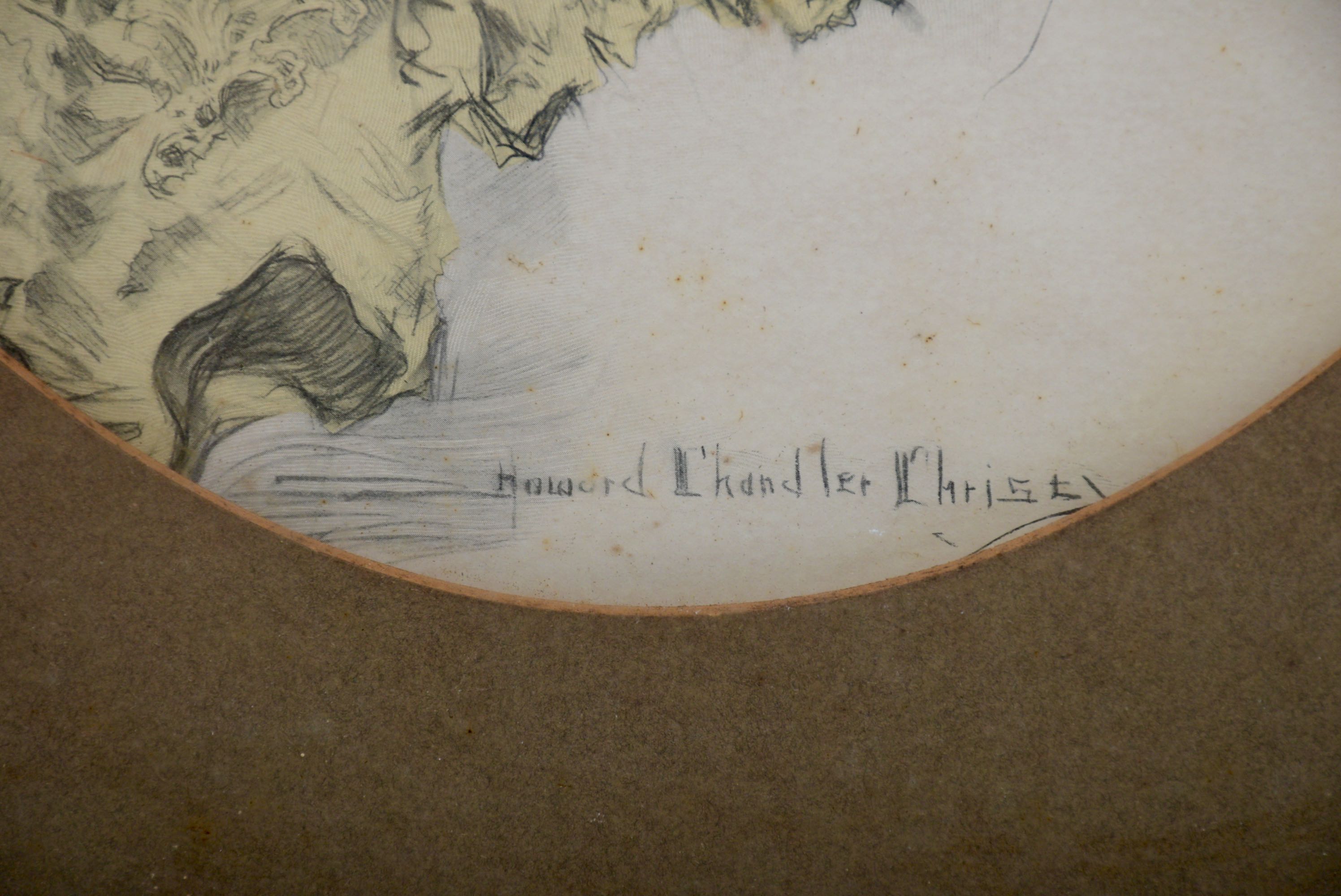 Victorian Framed Woman, Signed