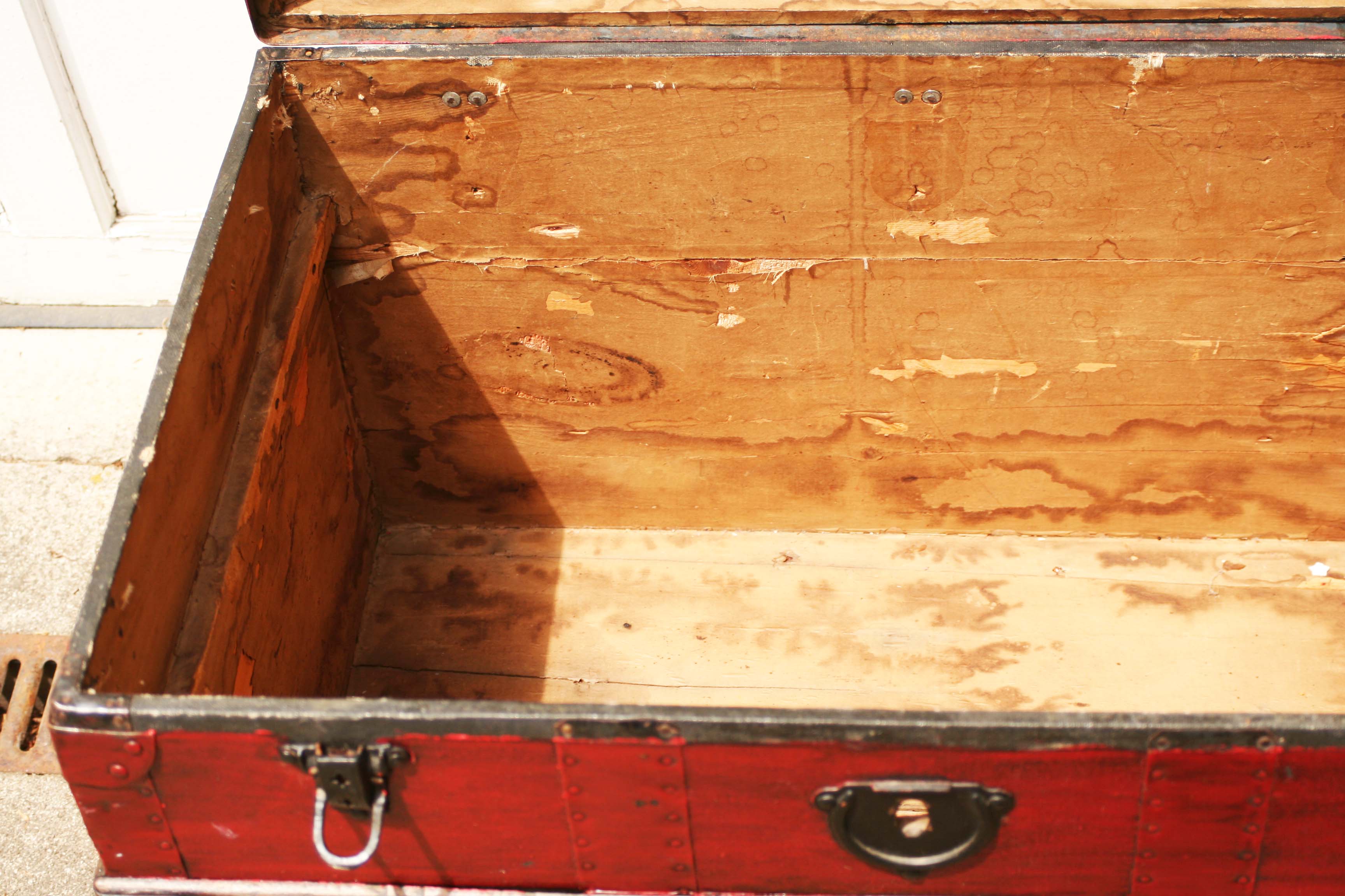 Antique Barrel Stave Wooden Trunk