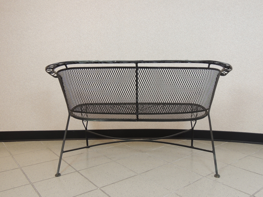 Curved Back Wrought Iron Garden Bench