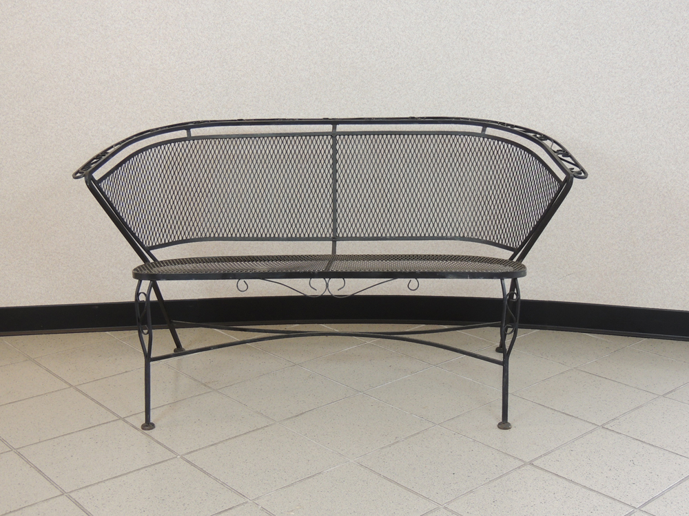 Curved Back Wrought Iron Garden Bench