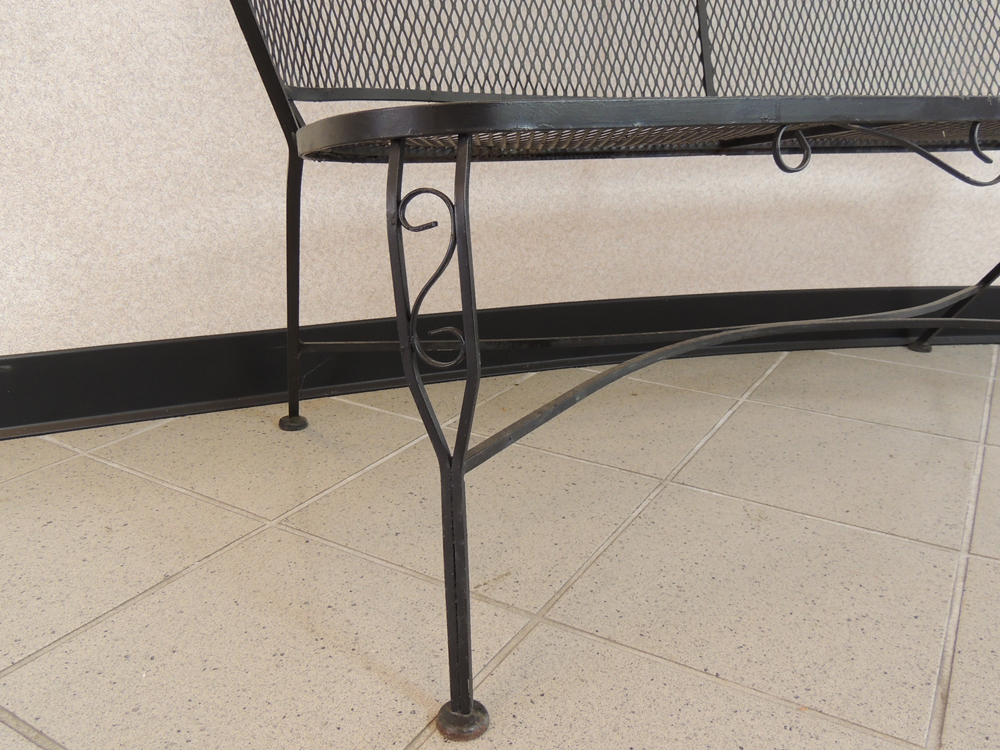 Curved Back Wrought Iron Garden Bench