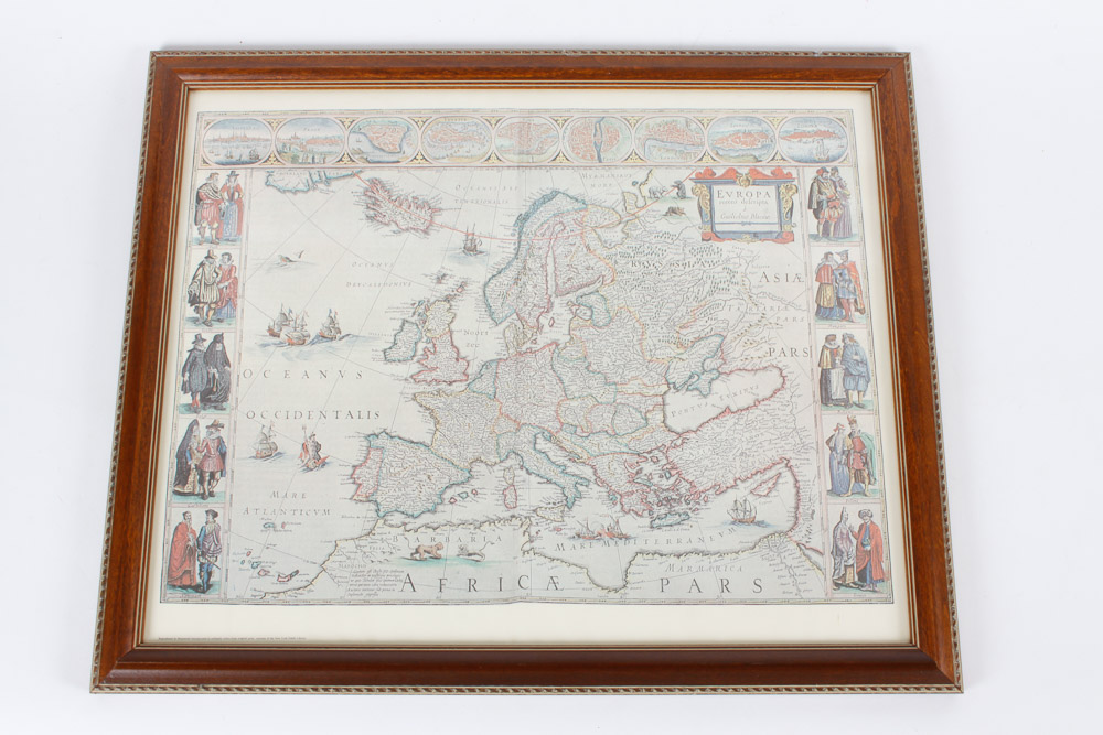 Pair of Framed Map Prints