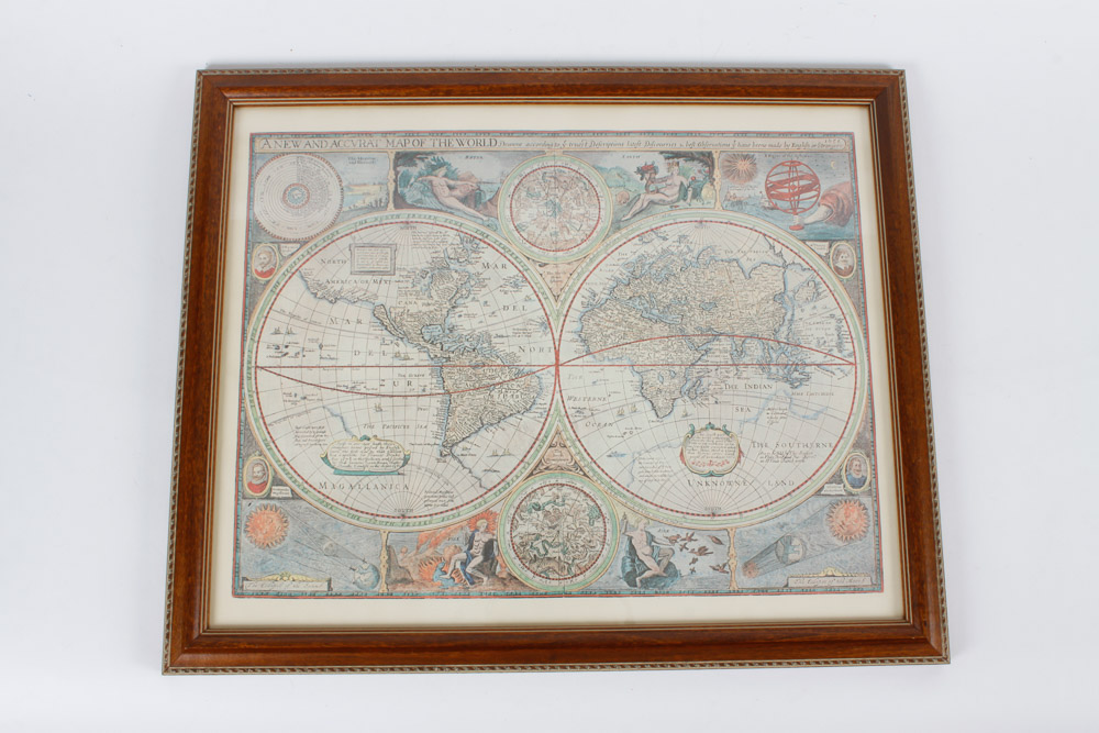 Pair of Framed Map Prints