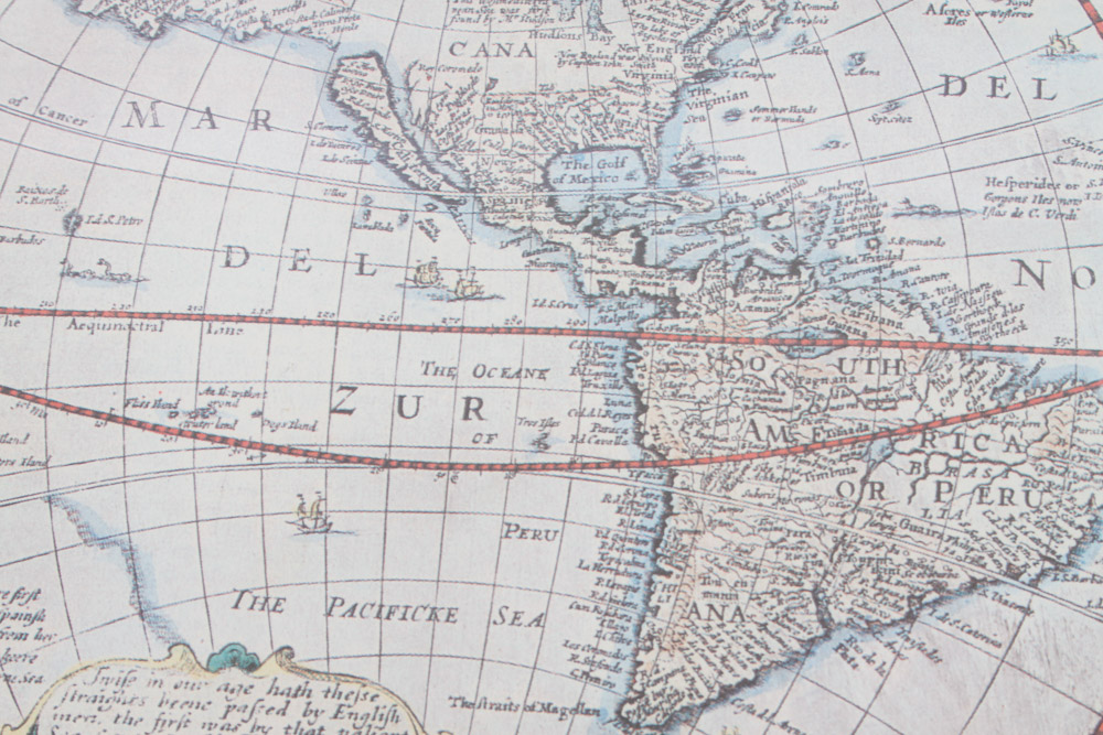 Pair of Framed Map Prints