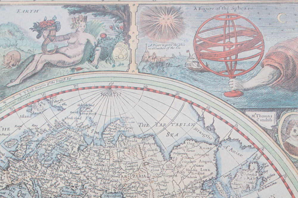 Pair of Framed Map Prints