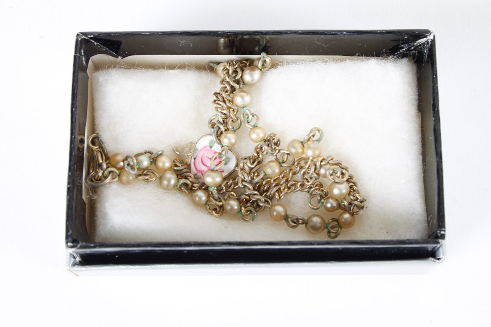 Vintage Costume Jewelry and Box