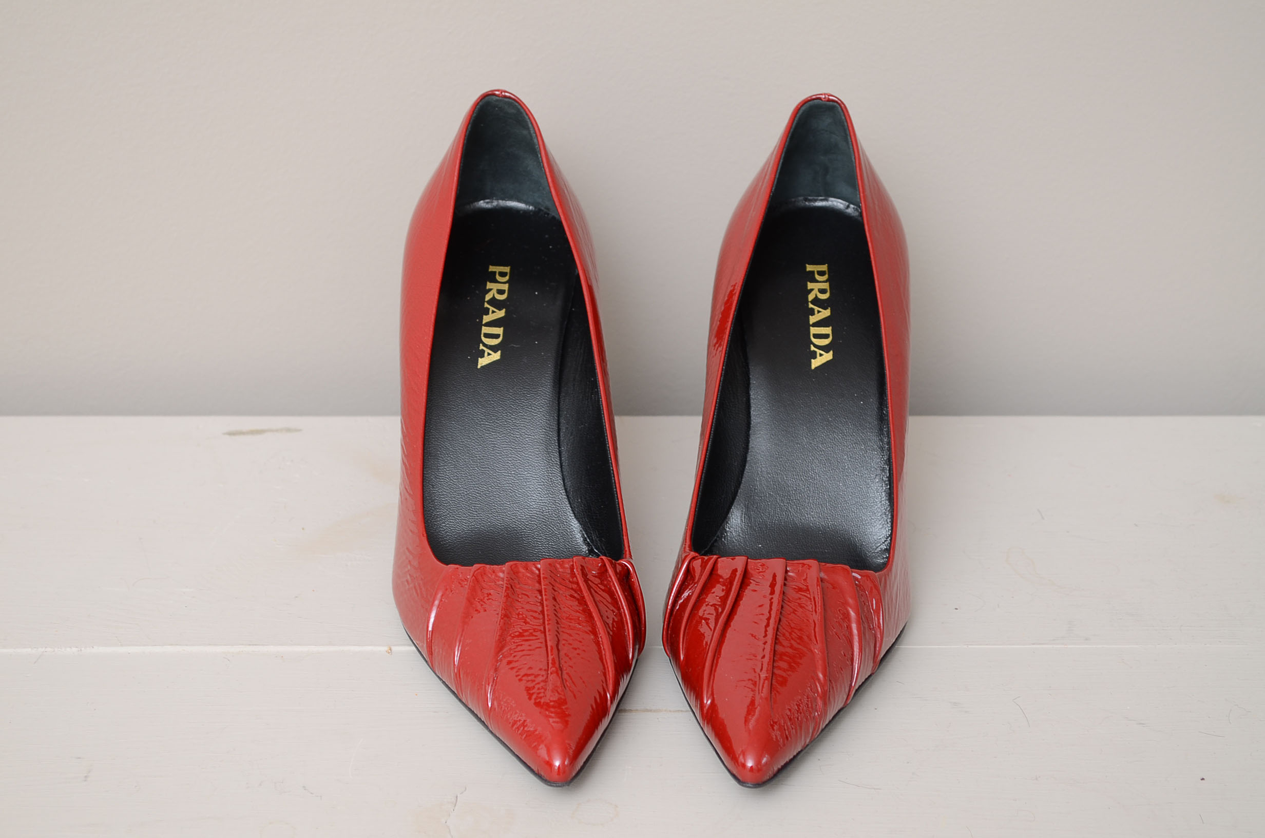 Prada Red Patent Leather High Heels