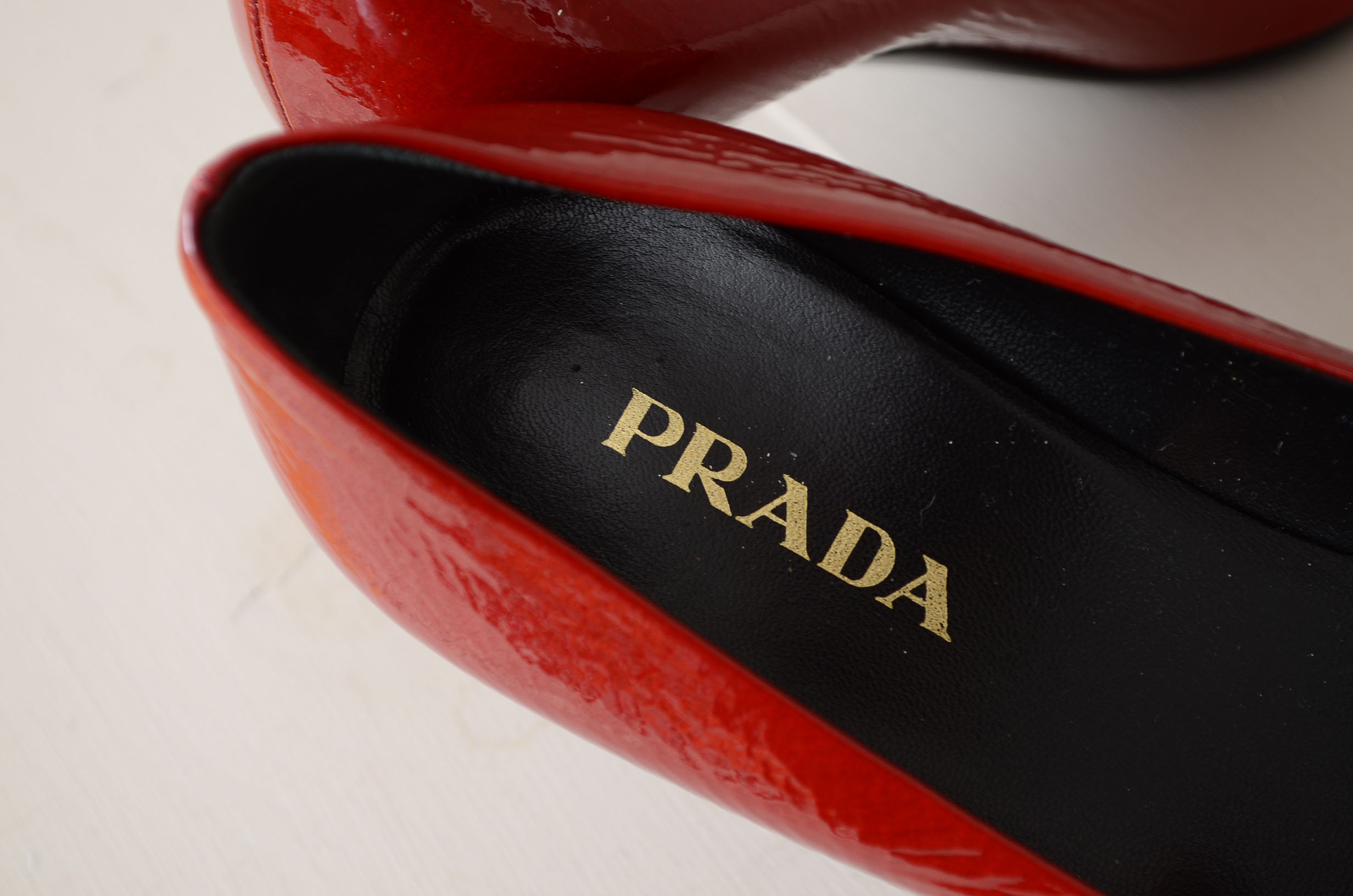 Prada Red Patent Leather High Heels