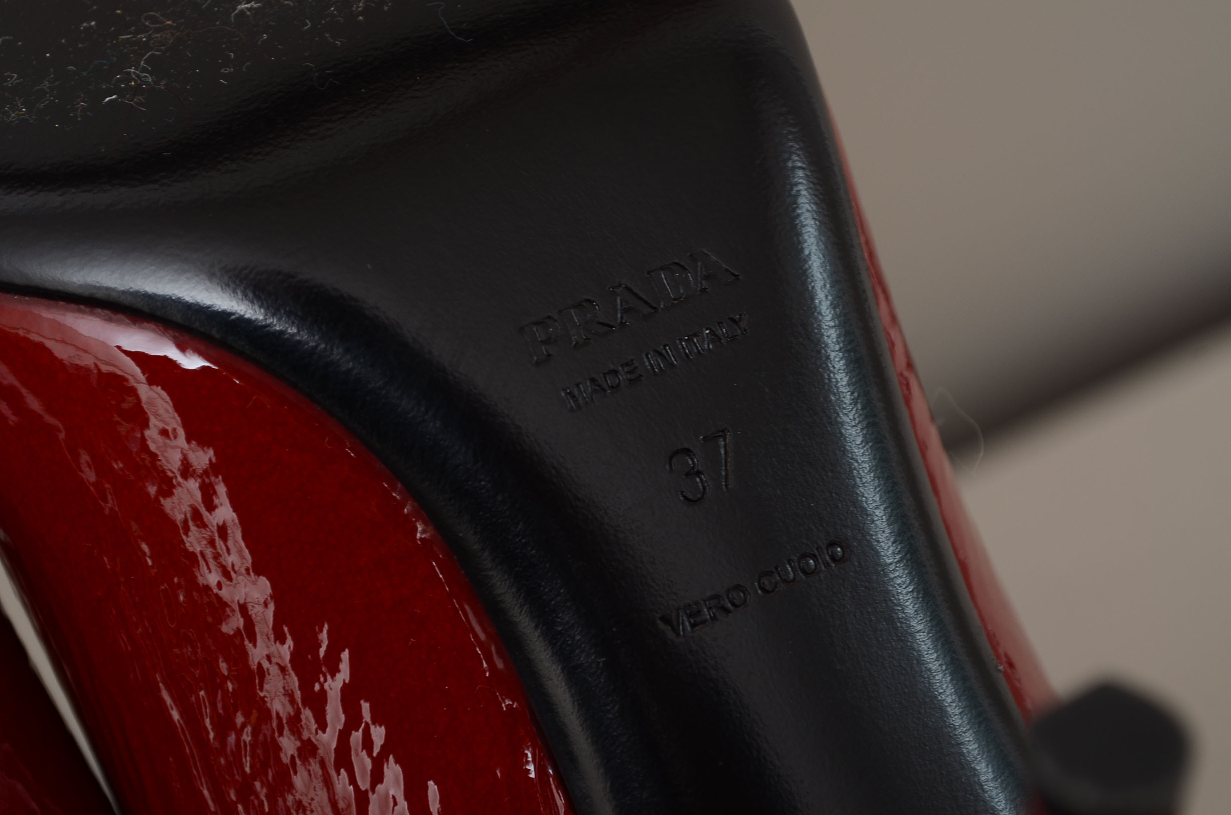 Prada Red Patent Leather High Heels