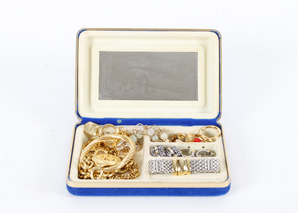Costume Jewelry and Jewelry Box