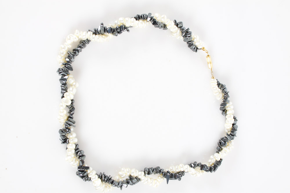 Freshwater Blister Pearls and Colored Stone Necklaces