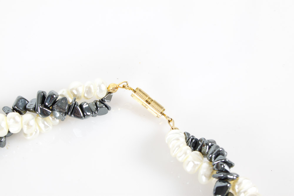 Freshwater Blister Pearls and Colored Stone Necklaces