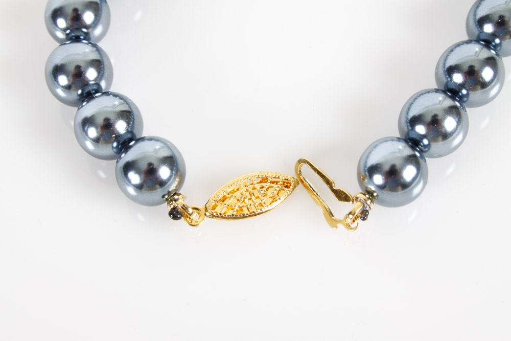 Faux Black Pearl Necklace and Beads