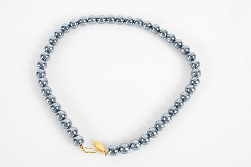 Faux Black Pearl Necklace and Beads