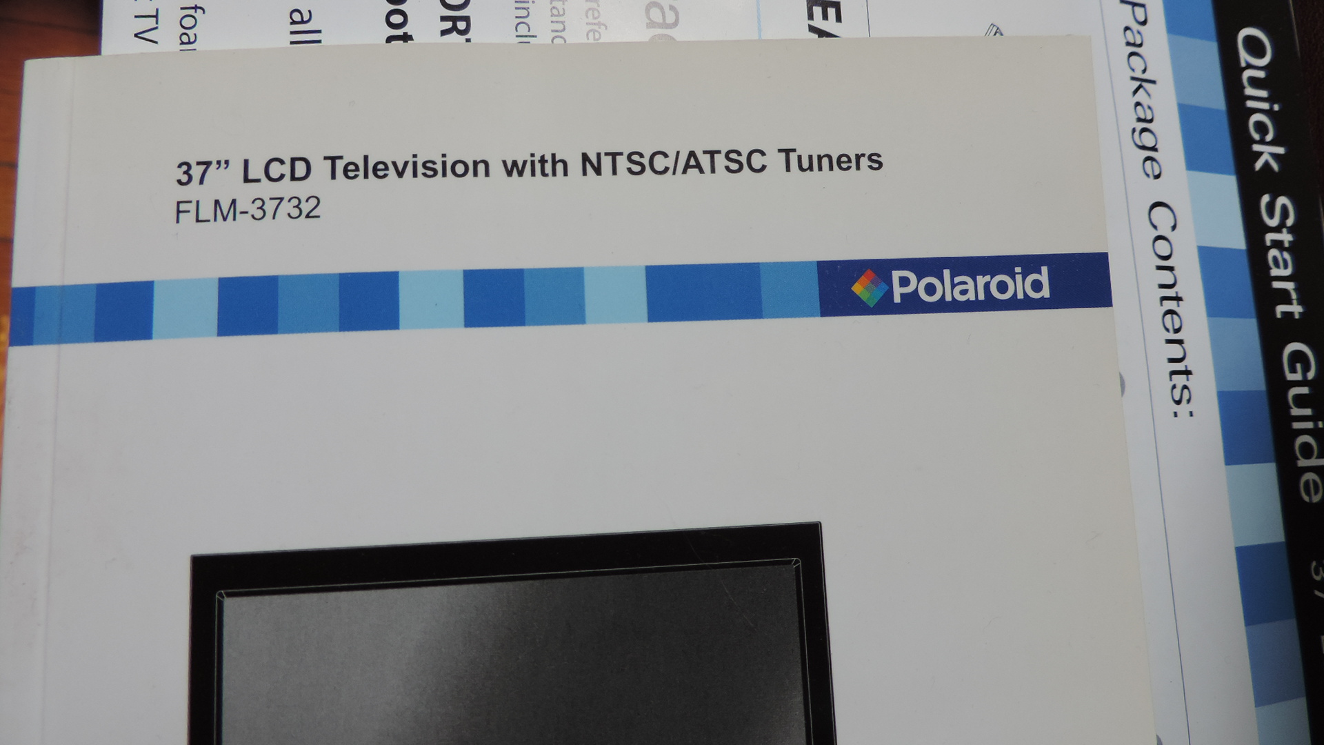 Polaroid 37" LCD TV & Sony CD/DVD Player with Cabinet