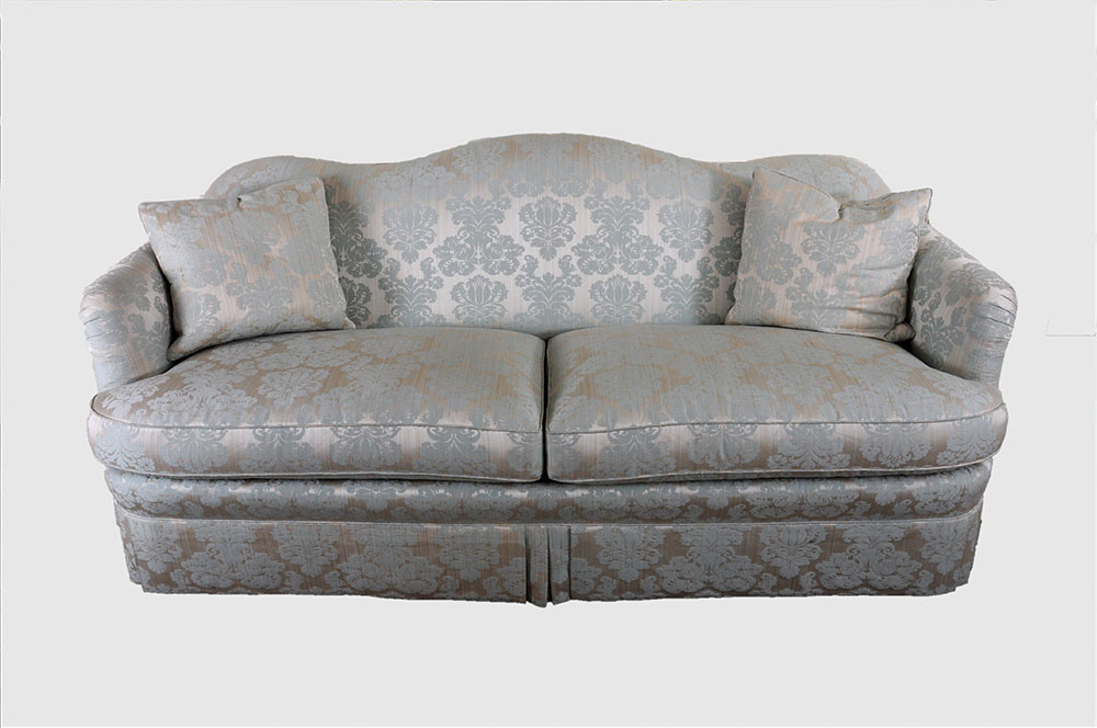 Camelback Silk Damask Sofa