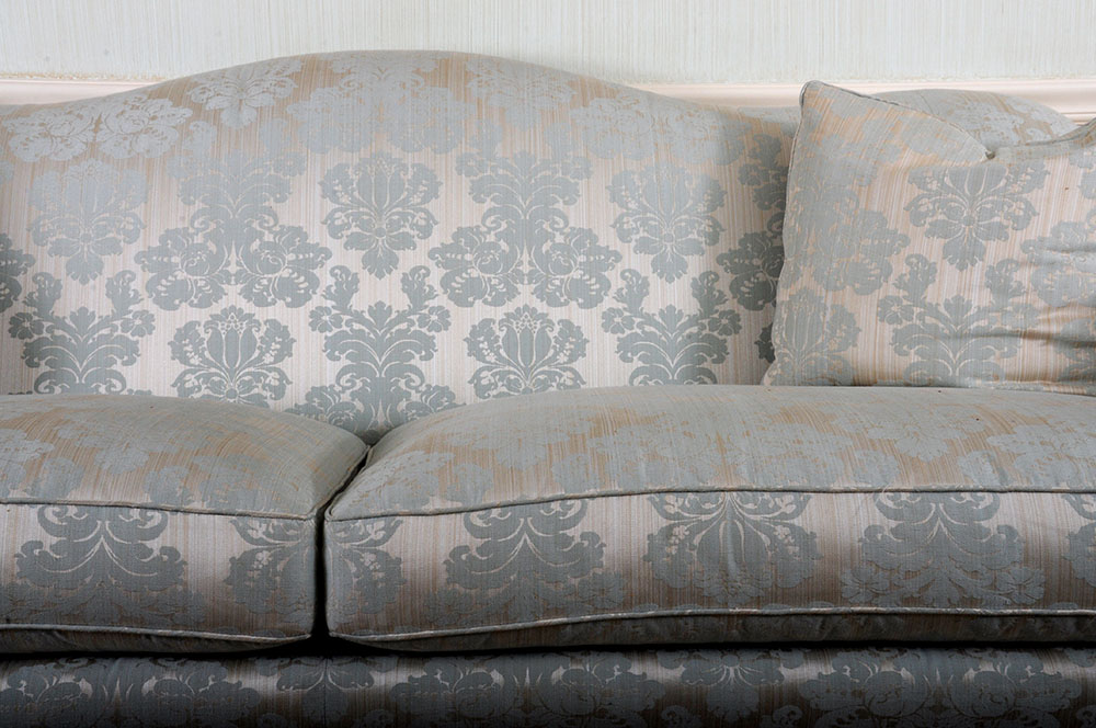 Camelback Silk Damask Sofa