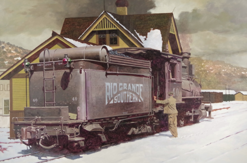 J. Finnell Painting of Engine #40 Rio Grand Southwestern RR