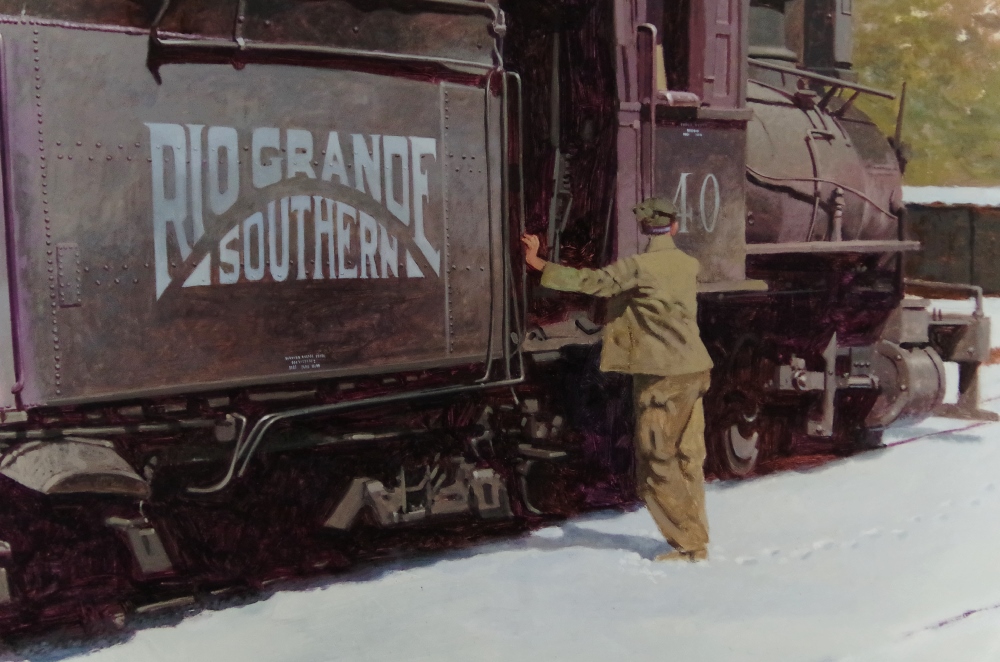 J. Finnell Painting of Engine #40 Rio Grand Southwestern RR