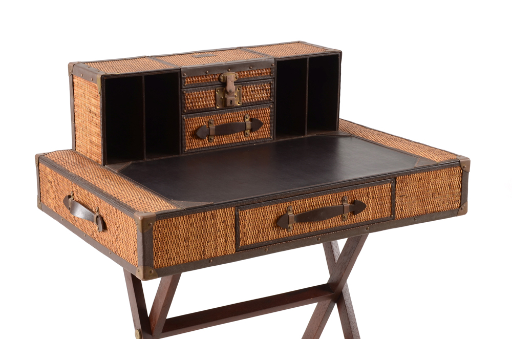 Stiles Brothers Wicker Trunk Desk