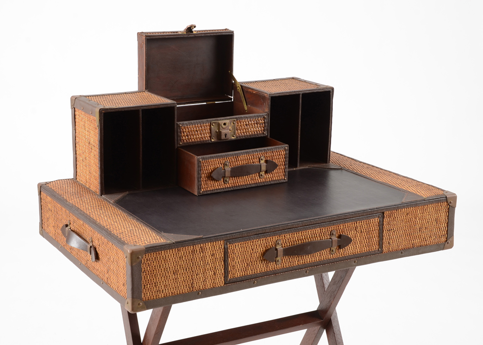 Stiles Brothers Wicker Trunk Desk