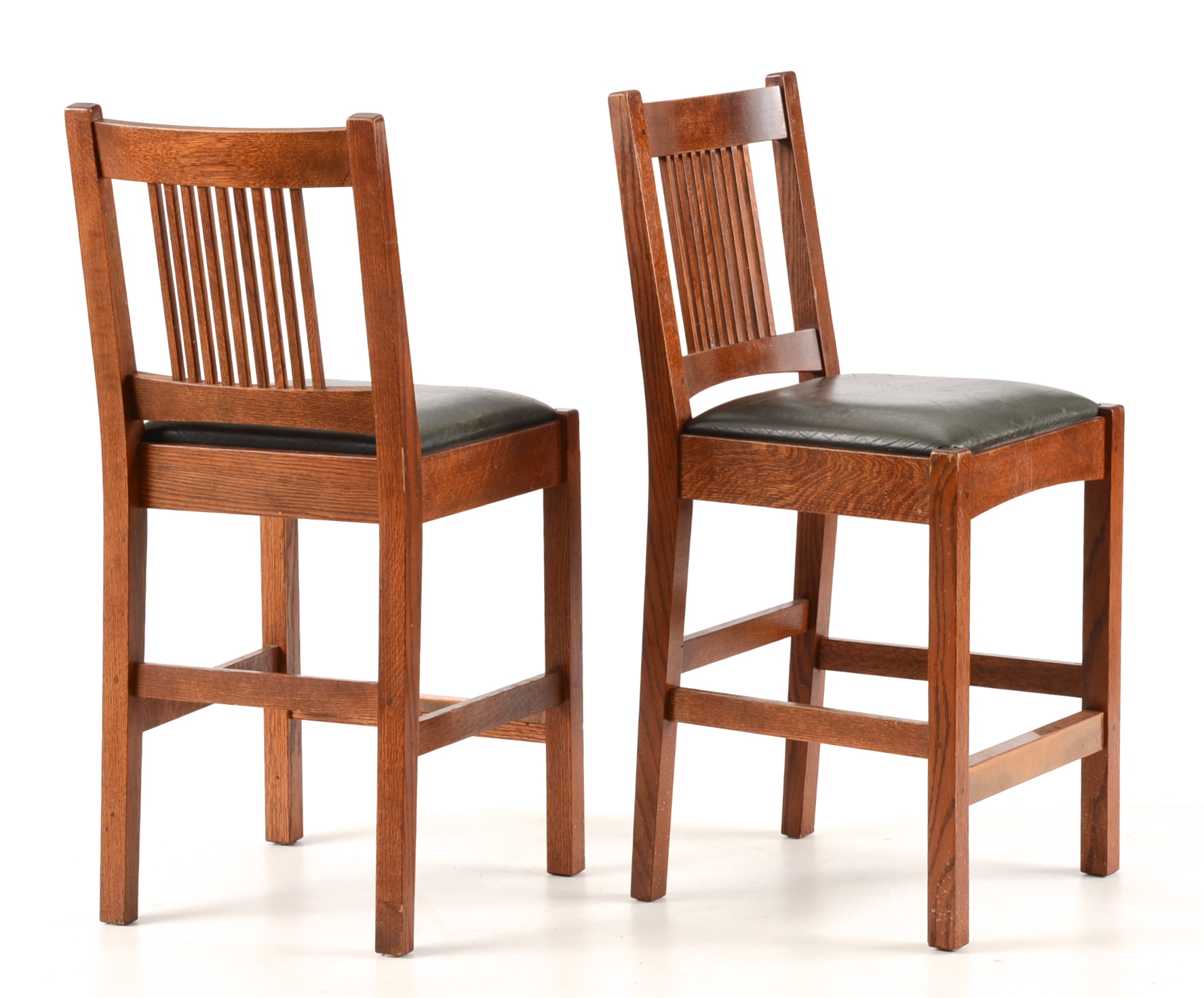 Contemporary Stickley Oak Bar Stools