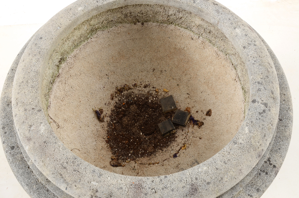 Pair of Limestone Garden Urns