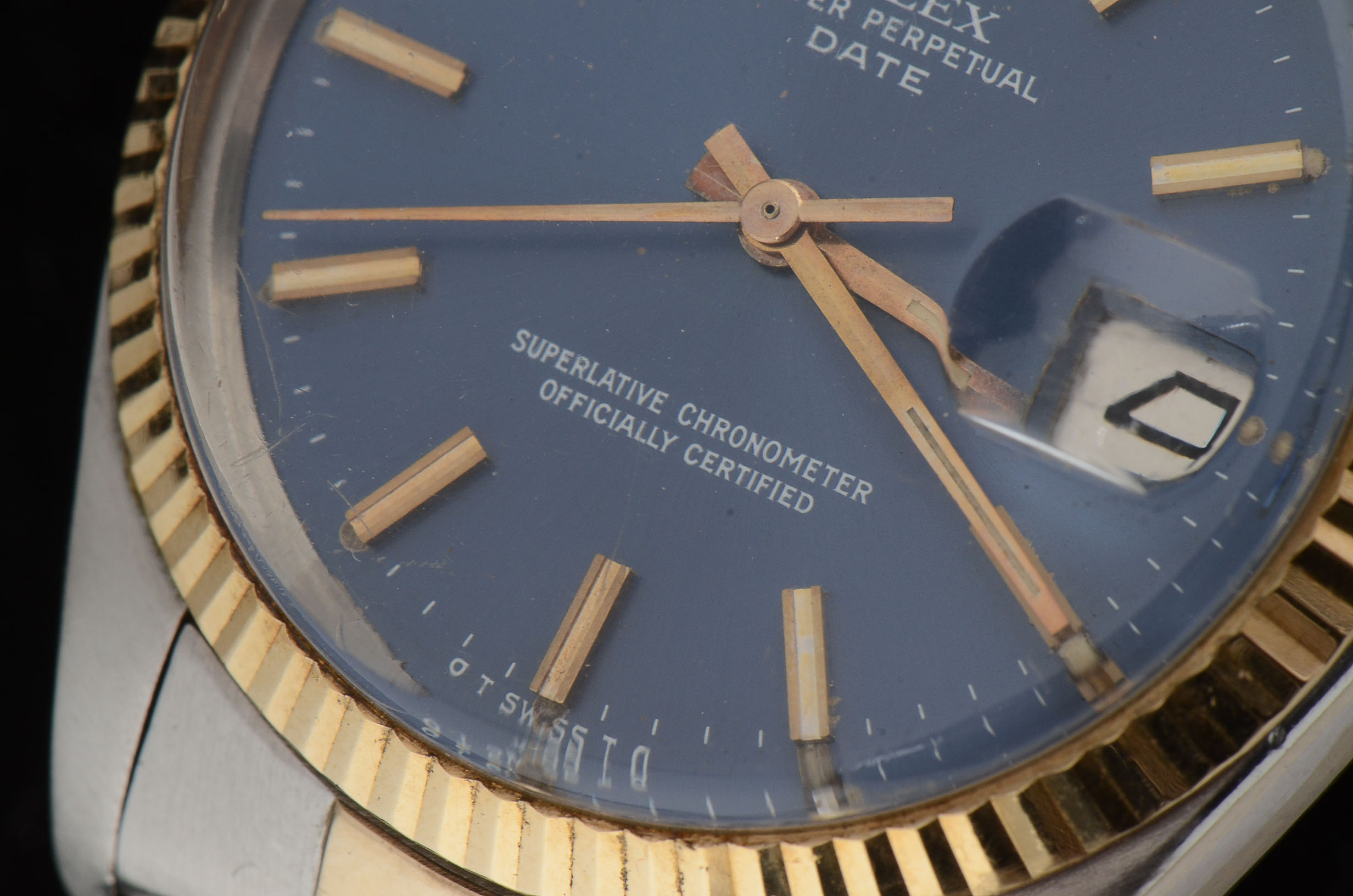 Men's Rolex Oyster Perpetual Date Stainless Steel 18K Gold Watch