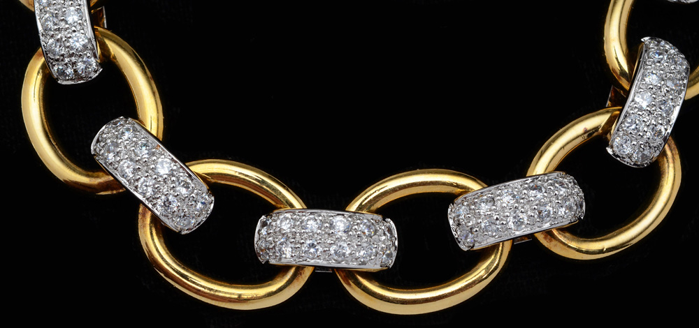 Gold Wash Sterling and Cubic Zirconium Bracelet