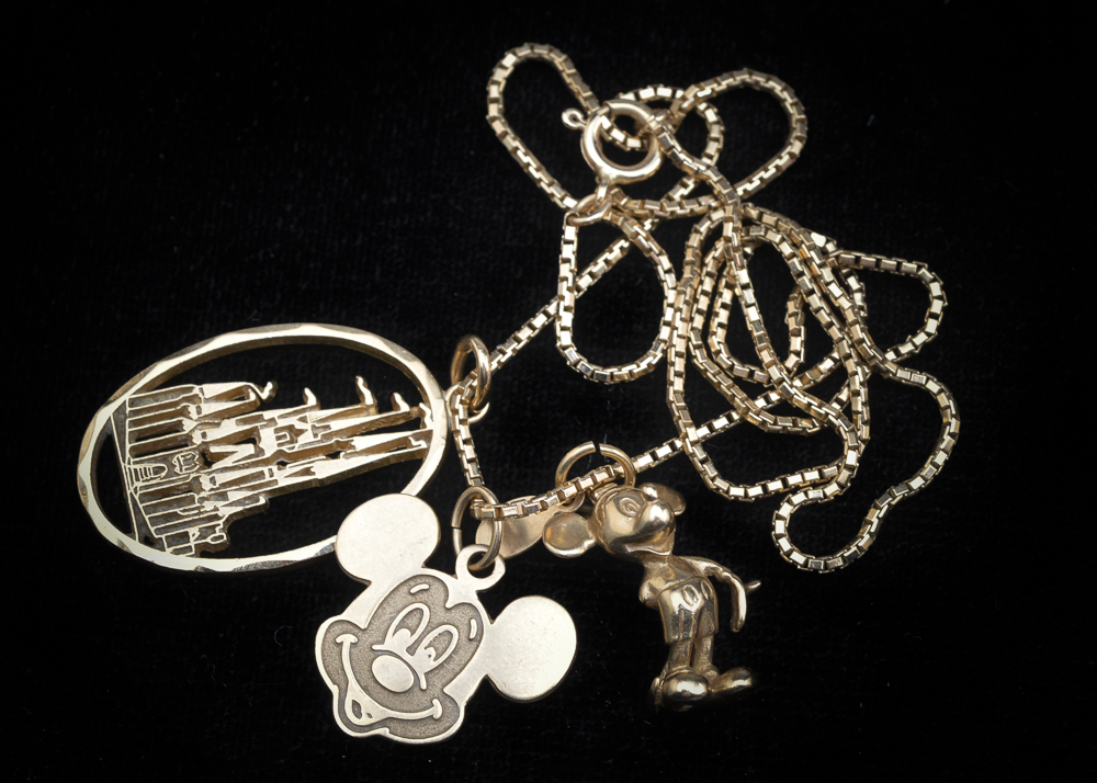 14K Gold Disney Charms Necklace