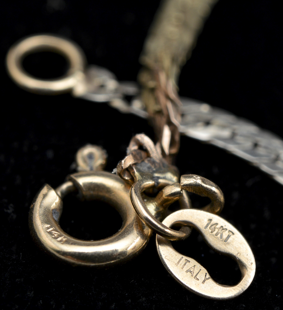 14K Gold Pendant and Scrap Bracelet