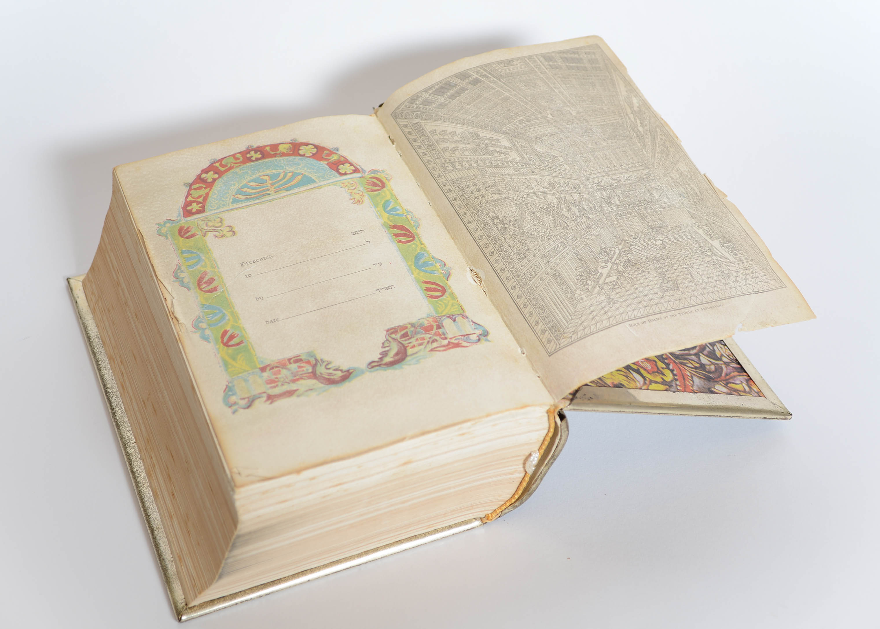 Illustrated Jerusalem Bible with Metal Covers and English Translation