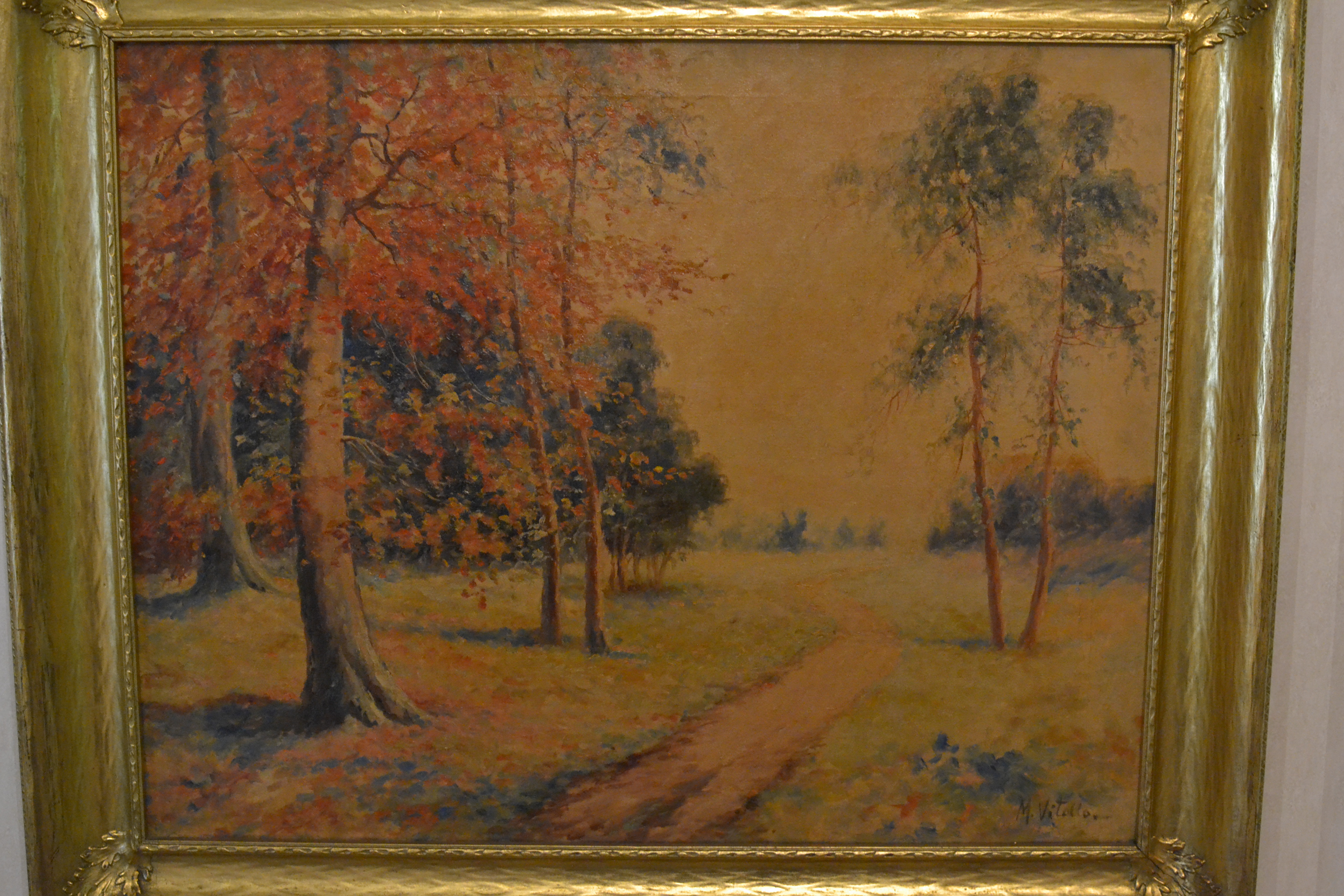 Framed M. Vitollo Oil on Canvas Painting