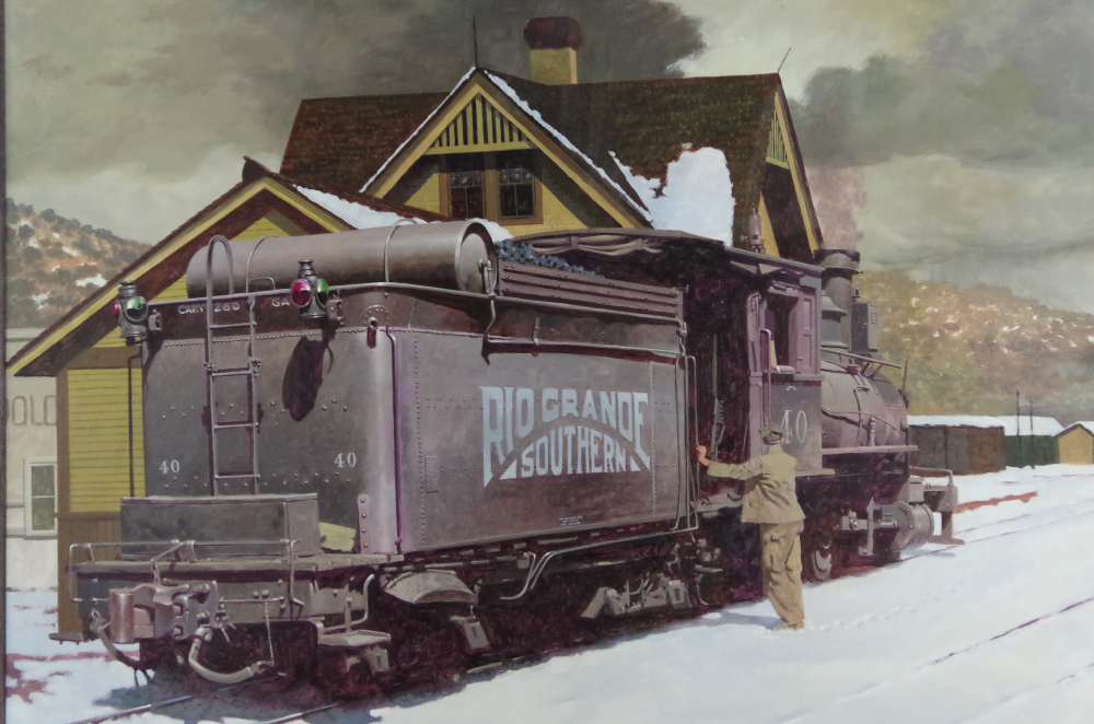 J. Finnell Painting of Engine #40 Rio Grand Southwestern RR