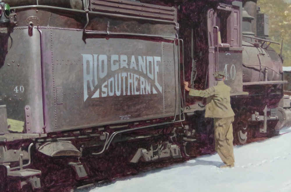 J. Finnell Painting of Engine #40 Rio Grand Southwestern RR